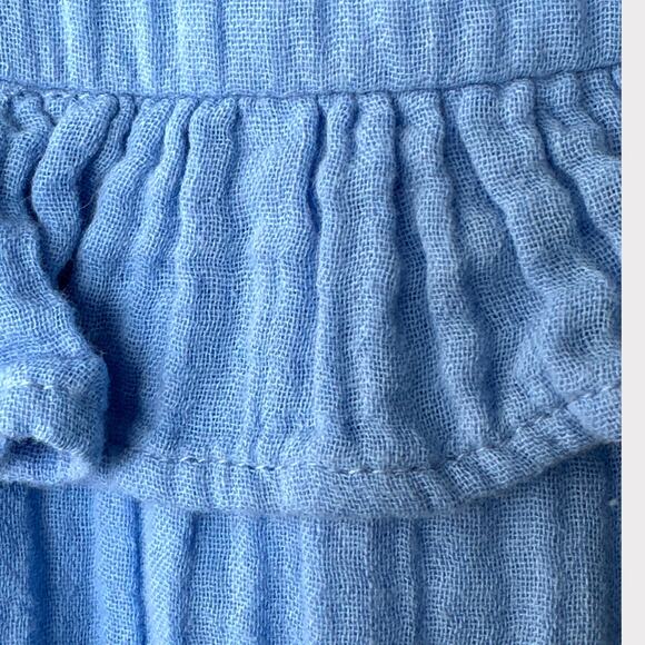 H&M Muslin Textured Dress Ruffled Front, Size 104/ 4T, Blue - Picture 7 of 8